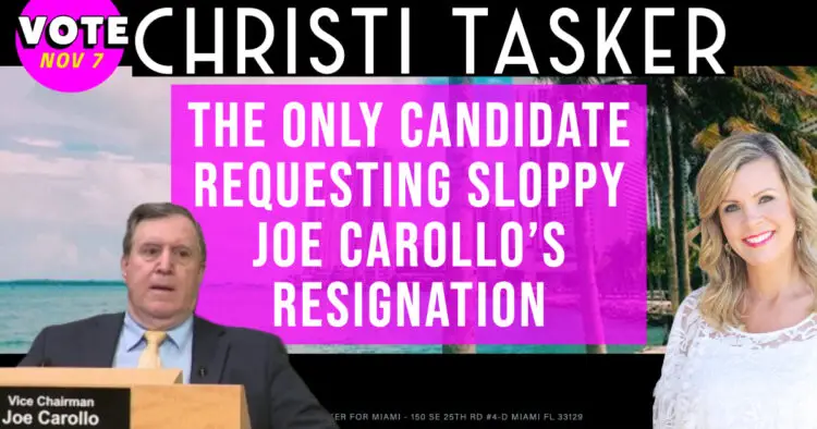 Corruption Fighting Candidate Christi Tasker Joins District 2 Race Calling For Joe Carollo’s Resignation &Amp; Immediate Return Of Bay Front Park Trust Joe carollo resignation
