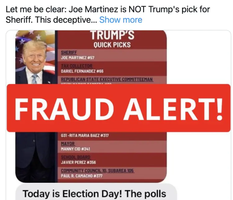 Beware: Fake Voter Guides State &Quot;Trump Quick Picks&Quot; Sent By Suspended Miami Politician Voter